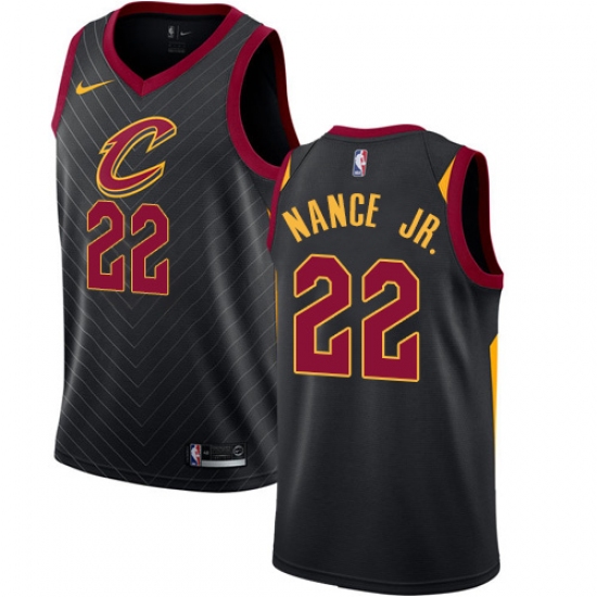 Men's Nike Cleveland Cavaliers 22 Larry Nance Jr. Authentic Black NBA Jersey Statement Edition