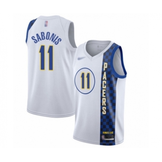 Men's Indiana Pacers 11 Domantas Sabonis Swingman White Basketball Jersey - 2019 20 City Edition