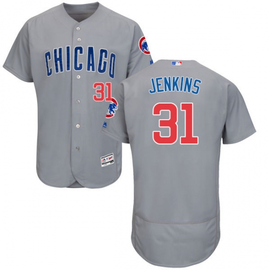 Men's Majestic Chicago Cubs 31 Fergie Jenkins Grey Road Flex Base Authentic Collection MLB Jersey