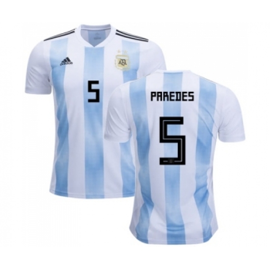 Argentina 5 Paredes Home Soccer Country Jersey