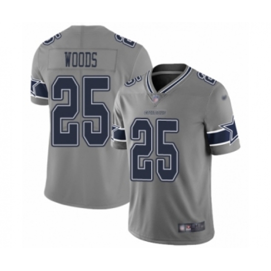 Youth Dallas Cowboys 25 Xavier Woods Limited Gray Inverted Legend Football Jersey