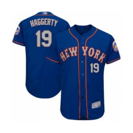 Men's New York Mets 19 Sam Haggerty RoyalGray Alternate Flex Base Authentic Collection Baseball Player Jersey