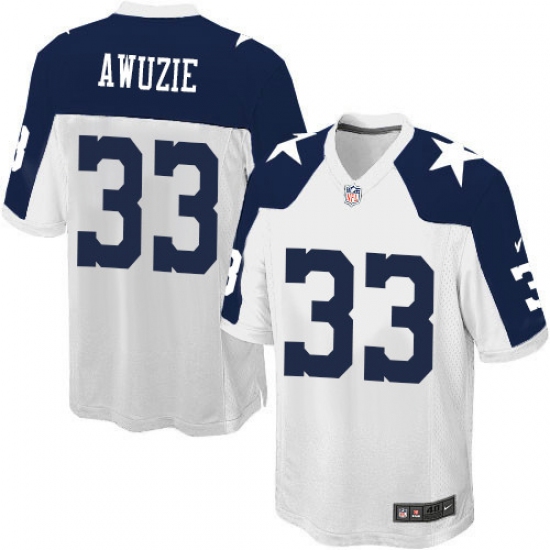 Men's Nike Dallas Cowboys 33 Chidobe Awuzie Game White Throwback Alternate NFL Jersey