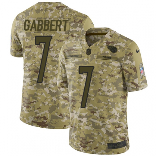 Men's Nike Tennessee Titans 7 Blaine Gabbert Limited Camo 2018 Salute to Service NFL Jersey