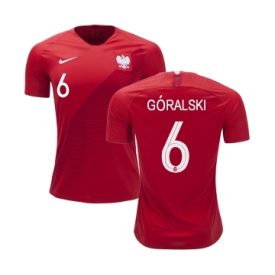 Poland 6 Goralski Away Soccer Country Jersey