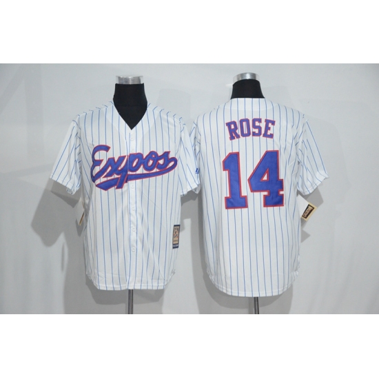 Mitchell And Ness Montreal Expos 30 Tim Raines White Strip Throwback Stitched Baseball Jersey