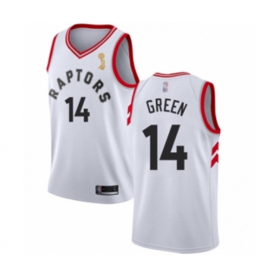 Youth Toronto Raptors 14 Danny Green Swingman White 2019 Basketball Finals Champions Jersey - Association Edition