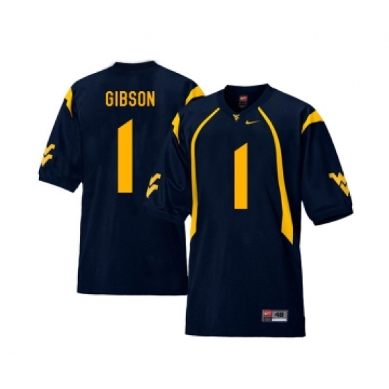 West Virginia Mountaineers 1 Shelton Gibson Navy College Football Jersey