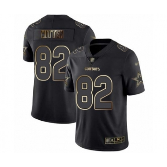 Men's Dallas Cowboys 82 Jason Witten Black Gold Vapor Untouchable Limited Football Jersey