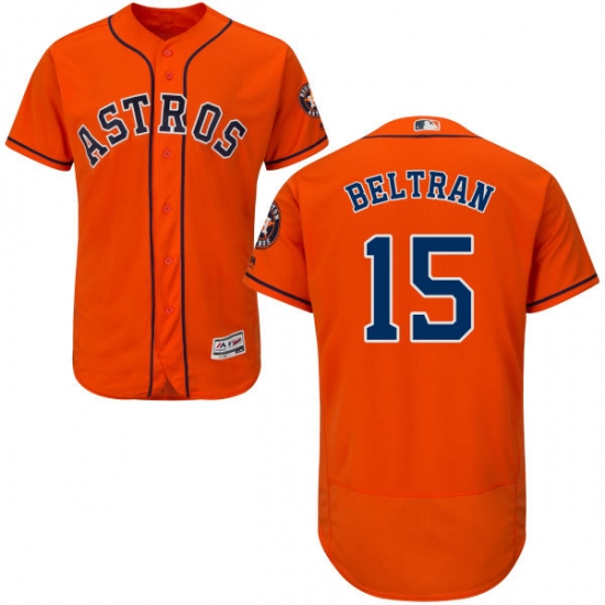 Men's Majestic Houston Astros 15 Carlos Beltran Orange Flexbase Authentic Collection MLB Jersey