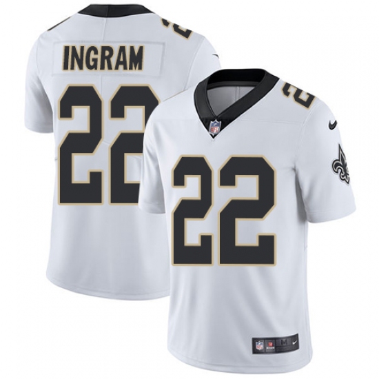 Youth Nike New Orleans Saints 22 Mark Ingram White Vapor Untouchable Limited Player NFL Jersey