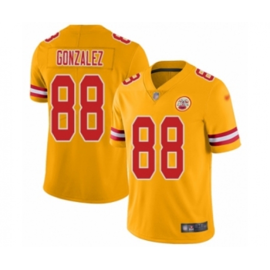 Men's Kansas City Chiefs 88 Tony Gonzalez Limited Gold Inverted Legend Football Jersey
