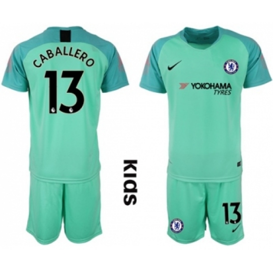 Chelsea 13 Caballero Green Goalkeeper Kid Soccer Club Jersey