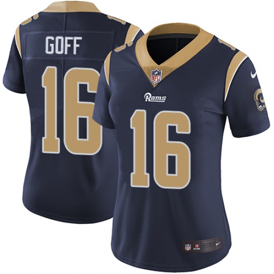 Women's Nike Los Angeles Rams 16 Jared Goff Navy Blue Team Color Vapor Untouchable Limited Player NFL Jersey