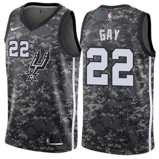 Men's Nike San Antonio Spurs 22 Rudy Gay Authentic Camo NBA Jersey - City Edition