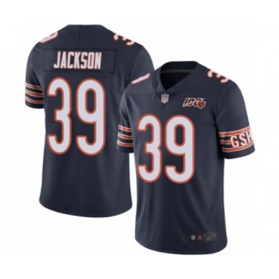 Youth Chicago Bears 39 Eddie Jackson Navy Blue Team Color 100th Season Limited Football Jersey