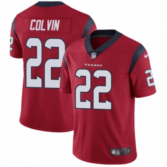 Men's Nike Houston Texans 22 Aaron Colvin Red Alternate Vapor Untouchable Limited Player NFL Jersey