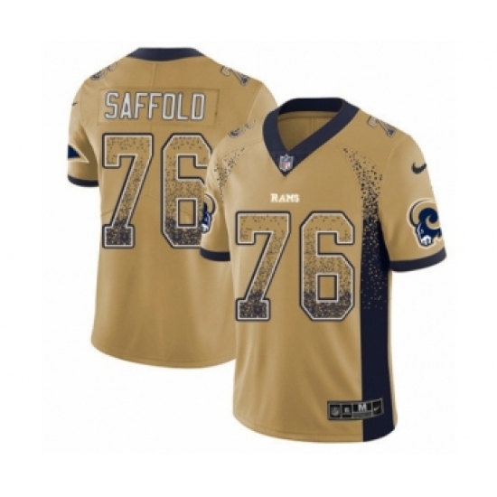 Men's Nike Los Angeles Rams 76 Rodger Saffold Limited Gold Rush Drift Fashion NFL Jersey