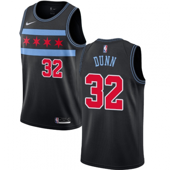 Men's Nike Chicago Bulls 32 Kris Dunn Swingman Black NBA Jersey - City Edition