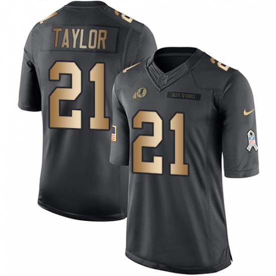 Youth Nike Washington Redskins 21 Sean Taylor Limited Black/Gold Salute to Service NFL Jersey