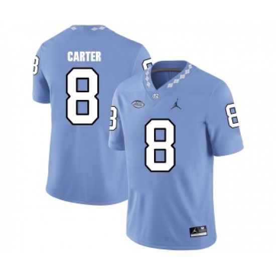 North Carolina Tar Heels 8 Michael Carter Blue College Football Jersey