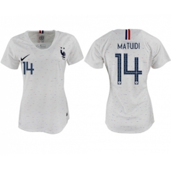 Women's France 14 Matuidi Away Soccer Country Jersey