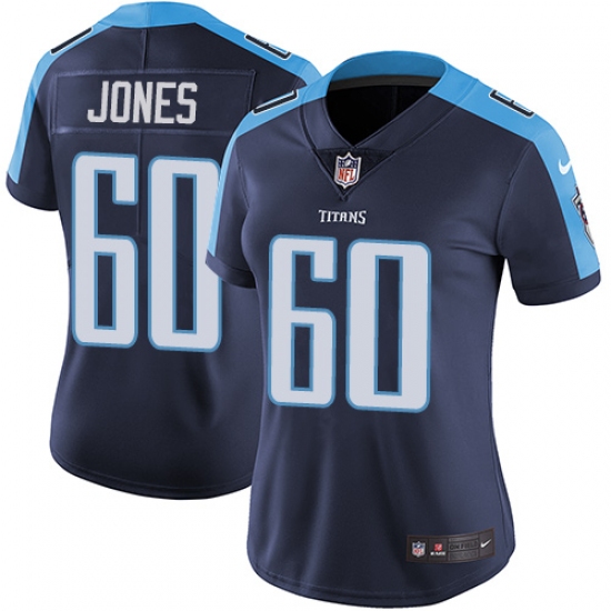 Women's Nike Tennessee Titans 60 Ben Jones Elite Navy Blue Alternate NFL Jersey