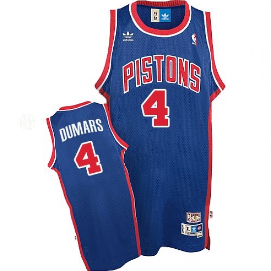 Men's Adidas Detroit Pistons 4 Joe Dumars Authentic Blue Throwback NBA Jersey