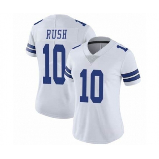 Women's Dallas Cowboys 10 Cooper Rush White Vapor Untouchable Limited Stitched Jersey