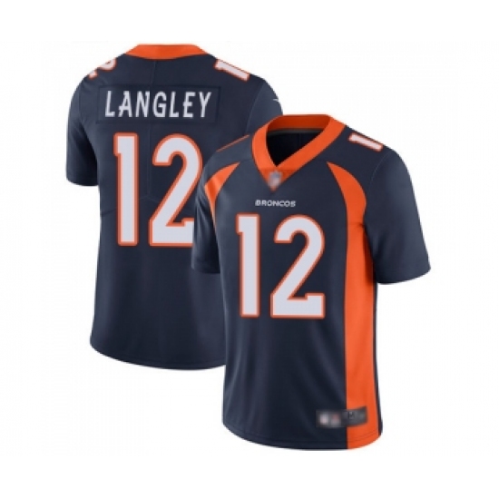 Men's Denver Broncos 12 Brendan Langley Navy Blue Alternate Vapor Untouchable Limited Player Football Jersey