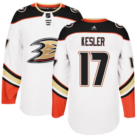 Men's Adidas Anaheim Ducks 17 Ryan Kesler Authentic White Away NHL Jersey