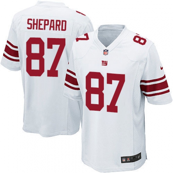 Men's Nike New York Giants 87 Sterling Shepard Game White NFL Jersey