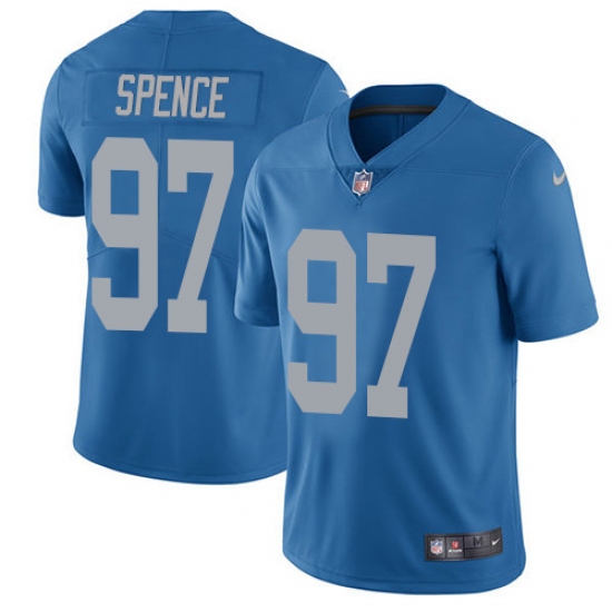 Men's Nike Detroit Lions 97 Akeem Spence Limited Blue Alternate Vapor Untouchable NFL Jersey