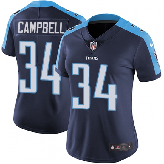 Women's Nike Tennessee Titans 34 Earl Campbell Elite Navy Blue Alternate NFL Jersey