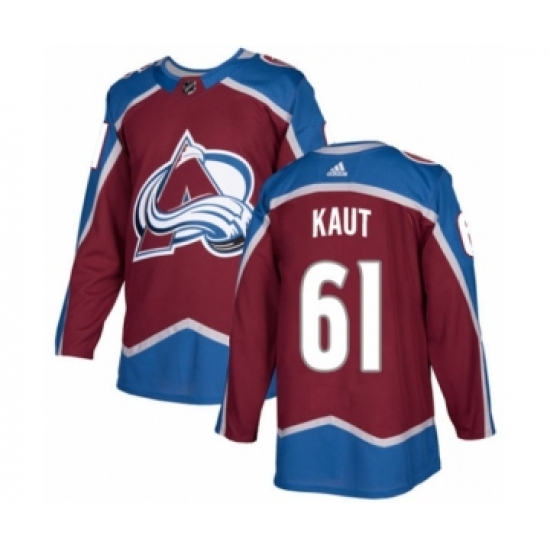 Men's Adidas Colorado Avalanche 61 Martin Kaut Premier Burgundy Red Home NHL Jersey