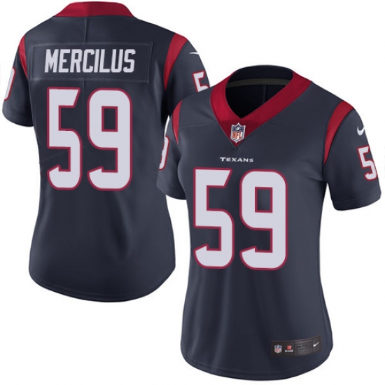 Women's Nike Houston Texans 59 Whitney Mercilus Elite Navy Blue Team Color NFL Jersey