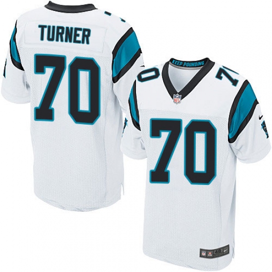 Men's Nike Carolina Panthers 70 Trai Turner Elite White NFL Jersey