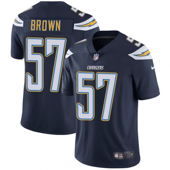 Youth Nike Los Angeles Chargers 57 Jatavis Brown Navy Blue Team Color Vapor Untouchable Limited Player NFL Jersey