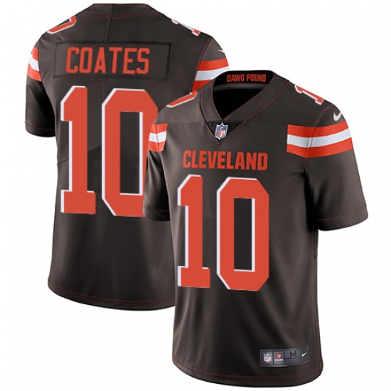 Men's Nike Cleveland Browns 10 Sammie Coates Brown Team Color Vapor Untouchable Limited Player NFL Jersey