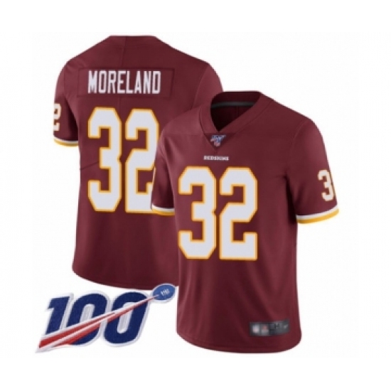 Youth Washington Redskins 32 Jimmy Moreland Burgundy Red Team Color Vapor Untouchable Limited Player 100th Season Football Jersey