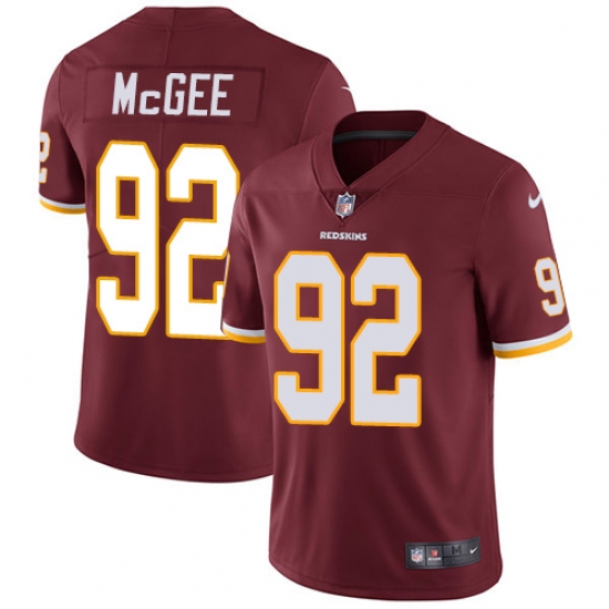 Men's Nike Washington Redskins 92 Stacy McGee Burgundy Red Team Color Vapor Untouchable Limited Player NFL Jersey