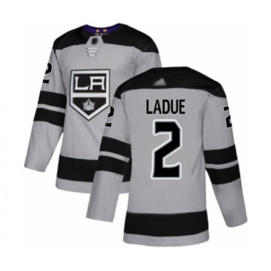 Youth Los Angeles Kings 2 Paul LaDue Authentic Gray Alternate Hockey Jersey