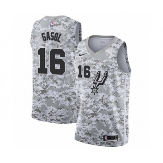 Women's San Antonio Spurs 16 Pau Gasol White Swingman Jersey - Earned Edition