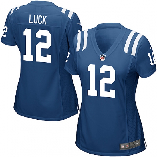 Women's Nike Indianapolis Colts 12 Andrew Luck Game Royal Blue Team Color NFL Jersey