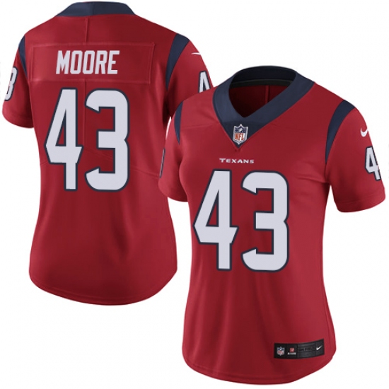 Women's Nike Houston Texans 43 Corey Moore Red Alternate Vapor Untouchable Limited Player NFL Jersey