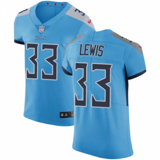 Men's Nike Tennessee Titans 33 Dion Lewis Light Blue Alternate Vapor Untouchable Elite Player NFL Jersey