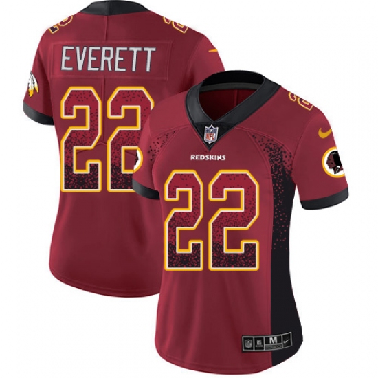 Women's Nike Washington Redskins 22 Deshazor Everett Limited Red Rush Drift Fashion NFL Jersey