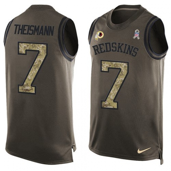 Men's Nike Washington Redskins 7 Joe Theismann Limited Green Salute to Service Tank Top NFL Jersey