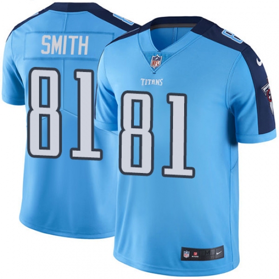 Youth Nike Tennessee Titans 81 Jonnu Smith Elite Light Blue Team Color NFL Jersey