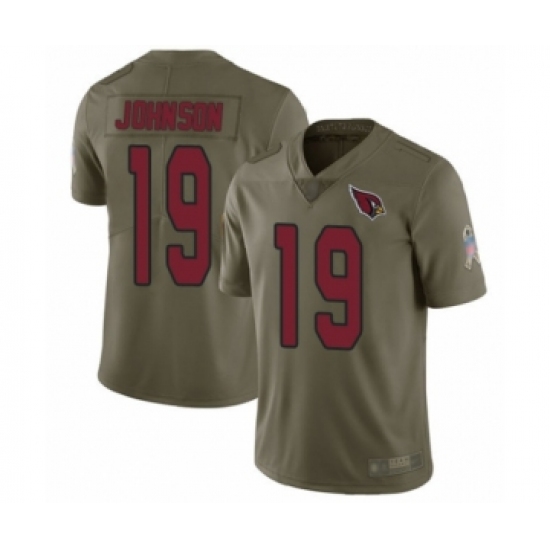 Men's Arizona Cardinals 19 KeeSean Johnson Limited Olive 2017 Salute to Service Football Jersey